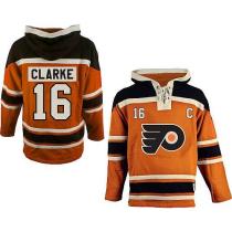 Philadelphia Flyers -16 Bobby Clarke Orange Sawyer Hooded Sweatshirt Stitched NHL Jersey