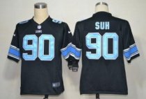 Nike Lions -90 Ndamukong Suh Black Alternate Stitched NFL Game Jersey