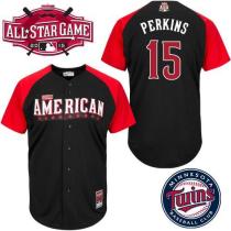 Minnesota Twins -15 Glen Perkins Black 2015 All-Star American League Stitched MLB Jersey