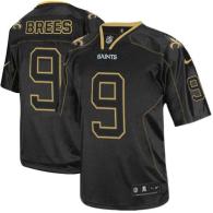 Nike New Orleans Saints #9 Drew Brees Lights Out Black Men's Stitched NFL Elite Jersey