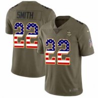 Nike Vikings -22 Harrison Smith Olive USA Flag Stitched NFL Limited 2017 Salute To Service Jersey