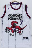 Toronto Raptors -7 Kyle Lowry White Throwback Stitched NBA Jersey