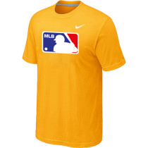 MLB Logo Heathered Nike Yellow Blended T-Shirt