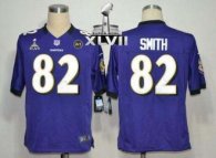 Nike Ravens -82 Torrey Smith Purple Team Color Super Bowl XLVII Men Stitched NFL Game Jersey