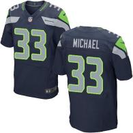 Nike Seattle Seahawks #33 Christine Michael Steel Blue Team Color Men's Stitched NFL Elite Jersey