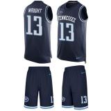 Titans -13 Kendall Wright Navy Blue Alternate Stitched NFL Limited Tank Top Suit Jersey
