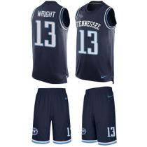 Titans -13 Kendall Wright Navy Blue Alternate Stitched NFL Limited Tank Top Suit Jersey