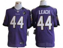 Nike Ravens -44 Vonta Leach Purple Team Color With Art Patch Stitched NFL Elite Jersey