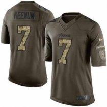 Minnesota Vikings -7 Case Keenum Green Nike NFL Limited 2015 Salute To Service Jersey