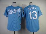 Kansas City Royals -13 Salvador Perez Light Blue Cool Base Stitched MLB Jersey