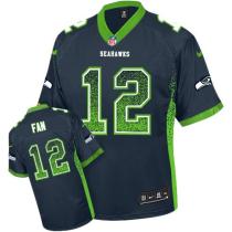 Nike Seattle Seahawks #12 Fan Steel Blue Team Color Men‘s Stitched NFL Elite Drift Fashion Jersey