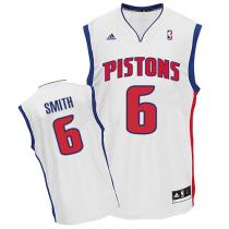 Revolution 30 Detroit Pistons -6 Josh Smith White Stitched NBA Jersey
