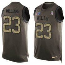Nike Bills -23 Aaron Williams Green Stitched NFL Limited Salute To Service Tank Top Jersey