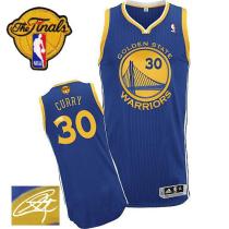 Revolution 30 Autographed Golden State Warriors -30 Stephen Curry Blue The Finals Patch Stitched NBA