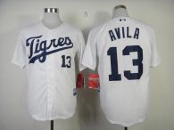 Detroit Tigers #13 Alex Avila White Los Tigres  Stitched MLB Jersey