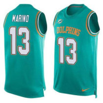 Nike Miami Dolphins -13 Dan Marino Aqua Green Team Color Stitched NFL Limited Tank Top Jersey