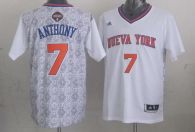 New York Knicks -7 Carmelo Anthony White New Latin Nights Stitched NBA Jersey