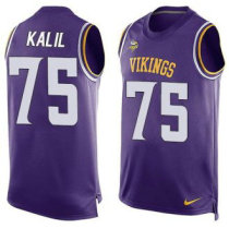 Nike Minnesota Vikings -75 Matt Kalil Purple Team Color Stitched NFL Limited Tank Top Jersey