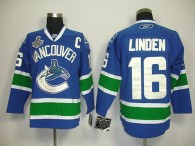 Vancouver Canucks 2011 Stanley Cup Finals -16 Trevor Linden Blue Stitched NHL Jersey