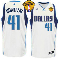 Dallas Mavericks 2011 Finals Patch -41 Dirk Nowitzki Revolution 30 White Stitched NBA Jersey