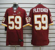 Nike Redskins -59 London Fletcher Burgundy Red Team Color With 80TH Patch Stitched NFL Elite Jersey