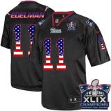 Nike New England Patriots -11 Julian Edelman Black Super Bowl XLIX Champions Patch Mens Stitched NFL