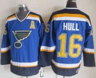 St Louis Blues -16 Brett Hull Light Blue CCM Throwback Stitched NHL Jersey