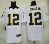 Nike Saints -12 Marques Colston White Stitched NFL Elite Jersey