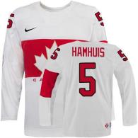 Olympic 2014 CA 5 Dan Hamhuis White Stitched NHL Jersey
