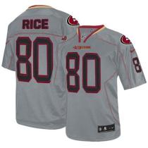 Nike San Francisco 49ers -80 Jerry Rice Lights Out Grey Mens Stitched NFL Elite Jersey