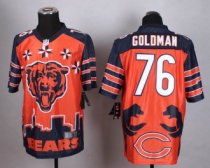 Nike Chicago Bears -76 Eddie Goldman Orange Stitched NFL Elite Noble Fashion Jersey