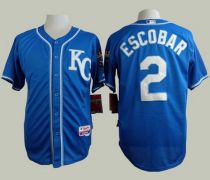 Kansas City Royals -2 Alcides Escobar Blue Alternate 2 Cool Base Stitched MLB Jersey