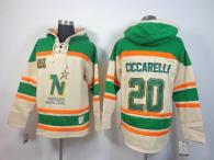 Dallas Stars -20 Dino Ciccarelli Cream Sawyer Hooded Sweatshirt Stitched NHL Jersey