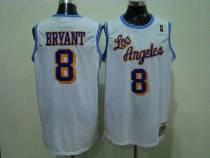 Mitchell and Ness Los Angeles Lakers -8 Kobe Bryant White Stitched Throwback NBA Jersey
