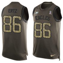 Nike Eagles -86 Zach Ertz Green Stitched NFL Limited Salute To Service Tank Top Jersey