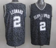 San Antonio Spurs -2 Kawhi Leonard Black Crazy Light Stitched NBA Jersey