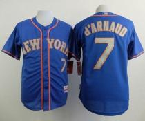 New York Mets -7 Travis d Arnaud Blue Grey NO  Alternate Road Cool Base Stitched MLB Jersey
