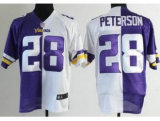 NEW Minnesota Vikings 28 Adrian Peterson White Purple Split Elite NFL Jerseys New Style