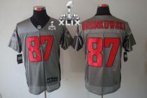 Nike New England Patriots -87 Rob Gronkowski Grey Shadow Super Bowl XLIX Mens Stitched NFL Elite Jer