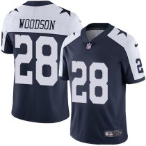 Nike Cowboys -28 Darren Woodson Navy Blue Thanksgiving Stitched NFL Vapor Untouchable Limited Throwb