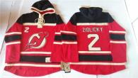 New Jersey Devils -2 Marek Zidlicky Red Sawyer Hooded Sweatshirt Stitched NHL Jersey