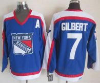 New York Rangers -7 Rod Gilbert Blue White CCM Throwback Stitched NHL Jersey