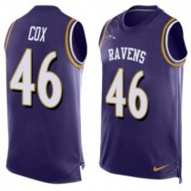 Nike Ravens -46 Morgan Cox Purple Team Color Stitched NFL Limited Tank Top Jersey