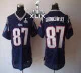 Nike New England Patriots -87 Rob Gronkowski Navy Blue Team Color Super Bowl XLIX Mens Stitched NFL