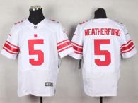 Nike New York Giants #5 Steve Weatherford White Men's Stitched NFL Elite Jersey