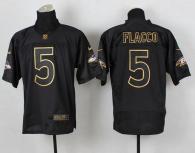 Nike Ravens -5 Joe Flacco Black Gold No Fashion Men's Stitched NFL Elite Jersey