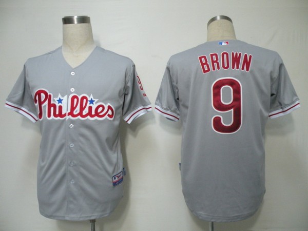 Philadelphia Phillies #9 Domoic Brown Grey Cool Base Stitched MLB Jersey