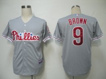 Philadelphia Phillies #9 Domoic Brown Grey Cool Base Stitched MLB Jersey