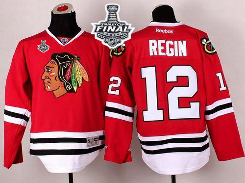 Chicago Blackhawks -12 Peter Regin Red 2015 Stanley Cup Stitched NHL Jersey