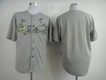 St Louis Cardinals Blank Grey USMC Cool Base Stitched MLB Jersey